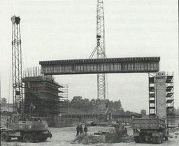 Stavba viaduktu v 70. letech 20. století